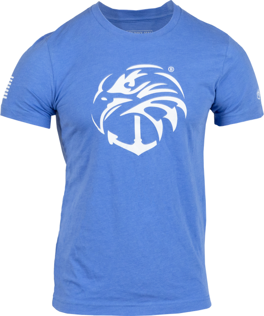 Columbia Blue Tee with white Navy SEAL Foundation logo on front