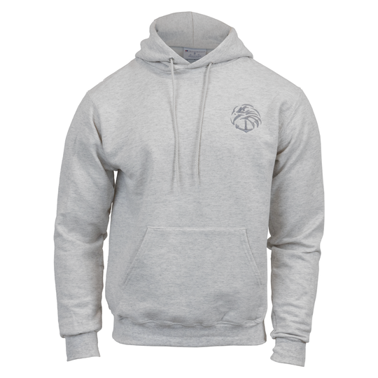 Oatmeal Heather hoodie with Navy SEAL Foundation logo on left chest