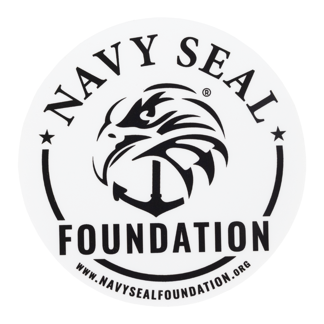 Navy SEAL Foundation Punch Out Sticker black logo on white background
