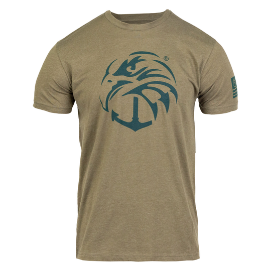 Military green shirt with Navy SEAL Foundation logo on chest